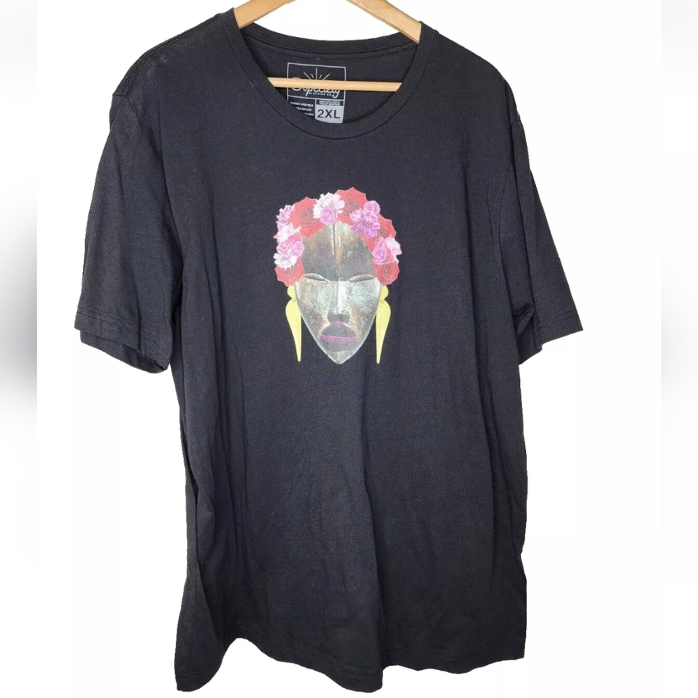 Dopeciety Fridas Flowers Tee in Black Size 2XL
